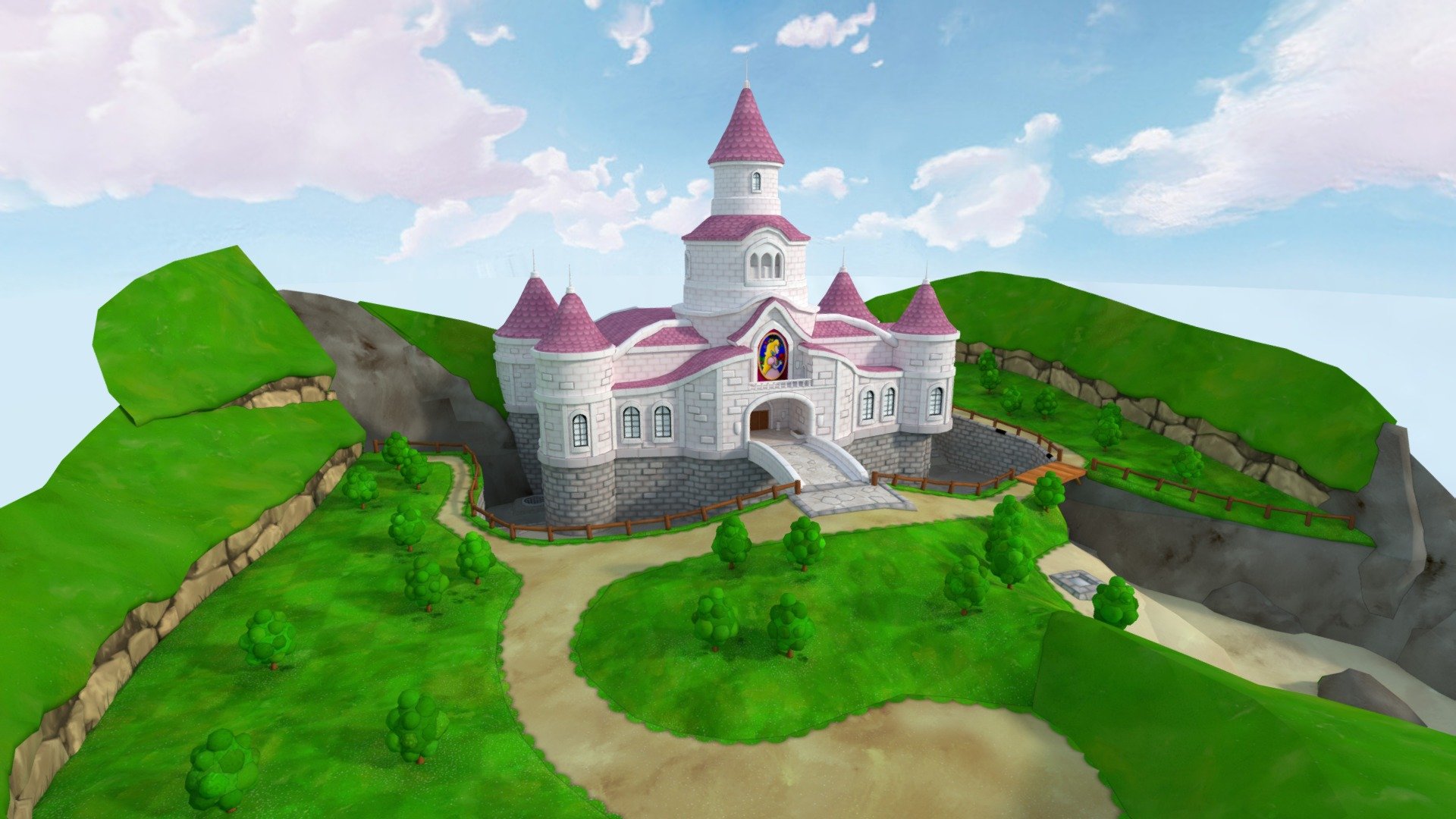 Peach Castle - Download Free 3D model by mStuff (@mstuff) - Sketchfab