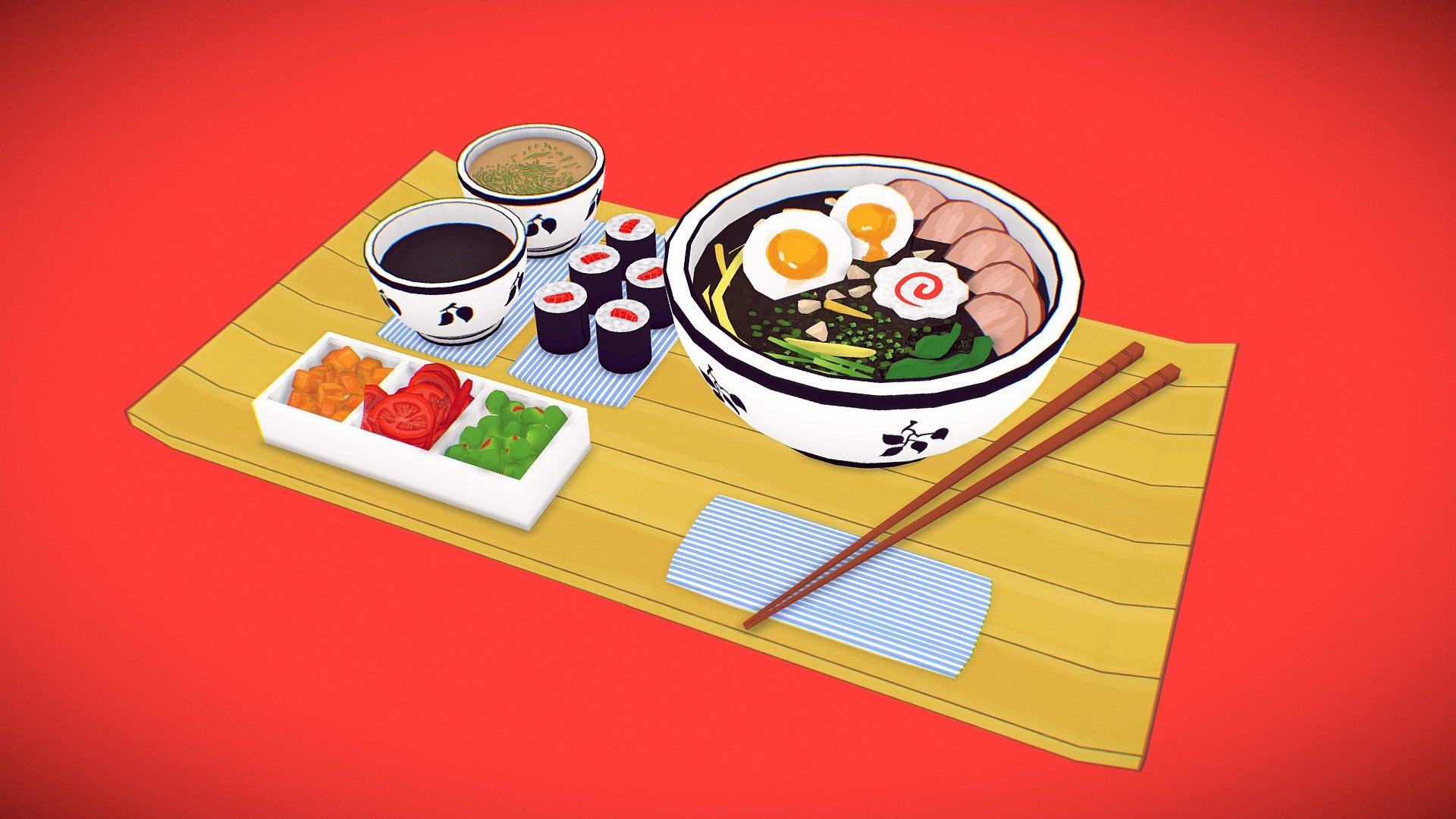 Udon Meal - Download Free 3D model by Wesai (@Wesai) - Sketchfab